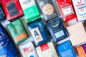 An assortment of high-quality coffee beans displayed for choosing the best caffeine source.