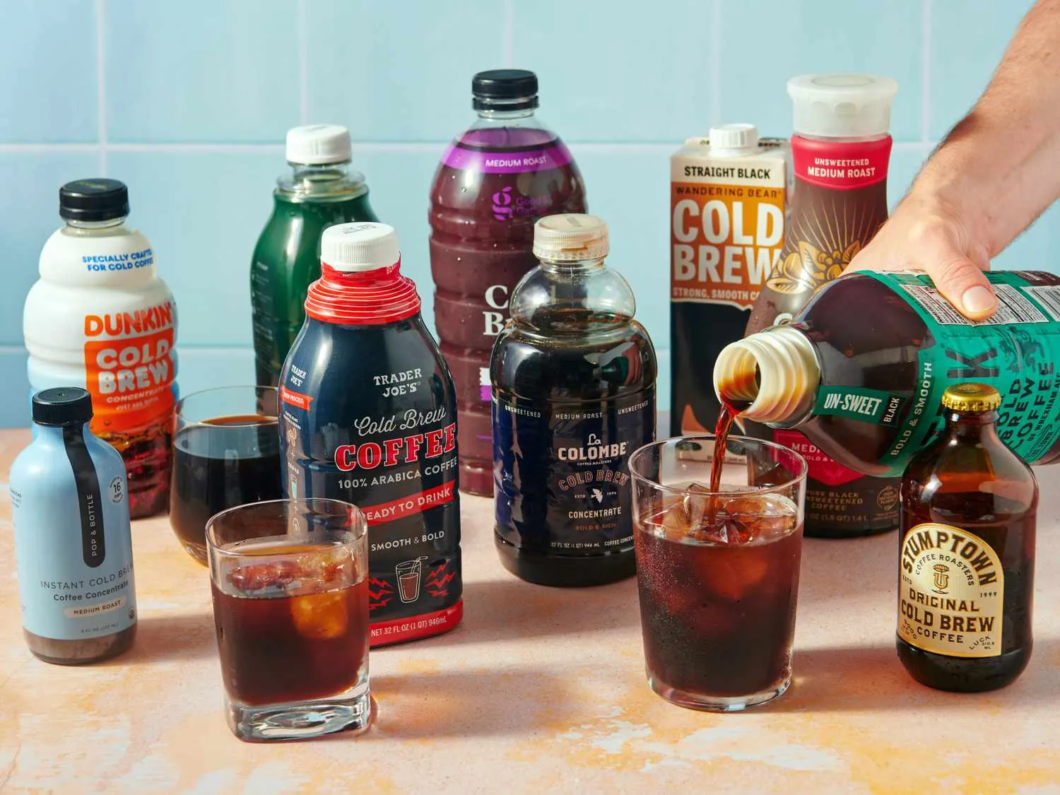 Cold brew coffee equipment arranged neatly on a kitchen counter for common questions.