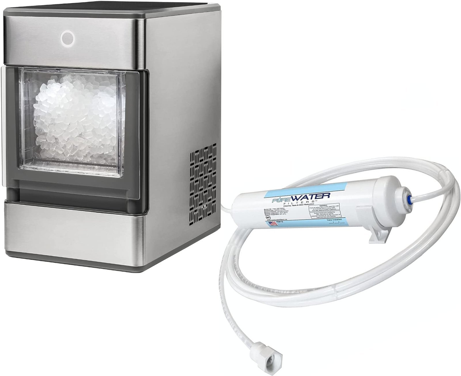 Cleaning the internal sensor mechanism of a countertop ice maker machine.