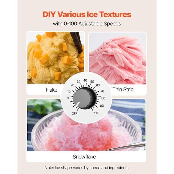 An electric food processor and manual ice shaver sit on a kitchen counter.