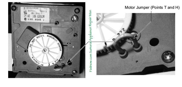The mechanical ejector arm of an ice maker during a manual cycle.