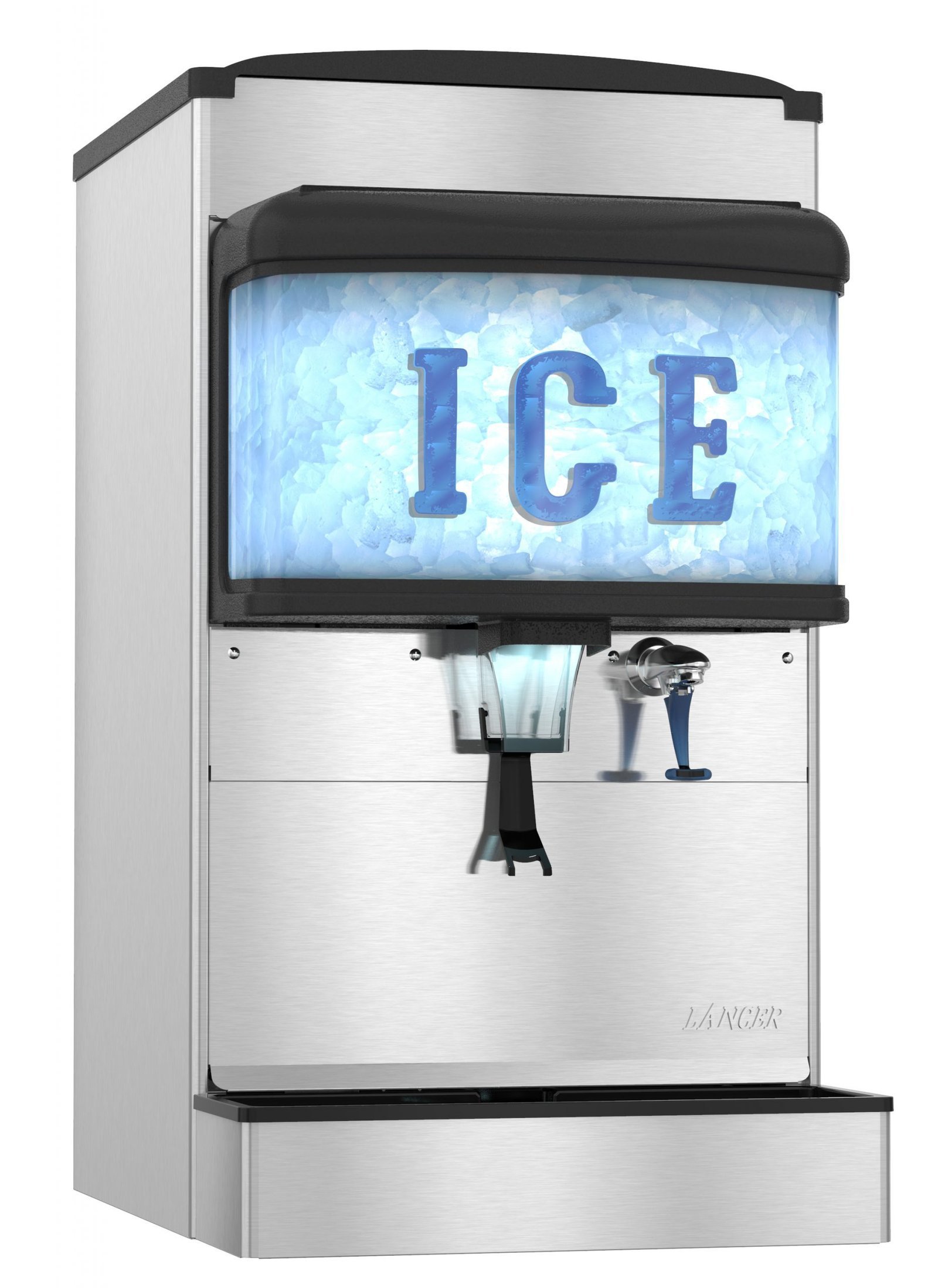Freshly formed ice cubes resting in a freezer bin after a successful cycle.