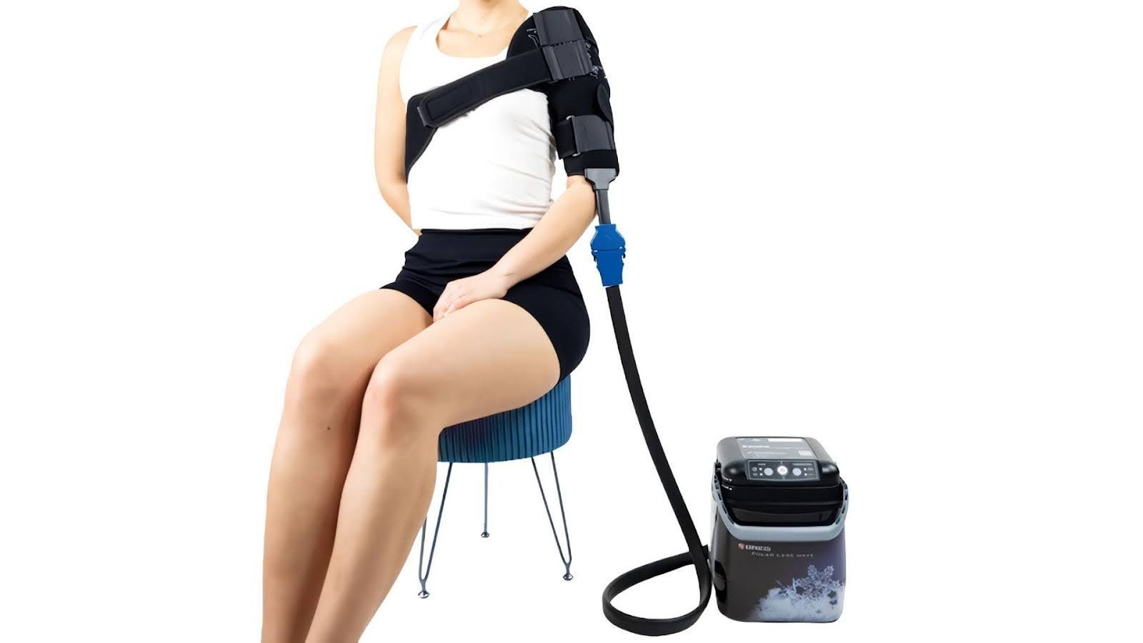 A clean ice machine sitting on a flat surface with proper ventilation space.