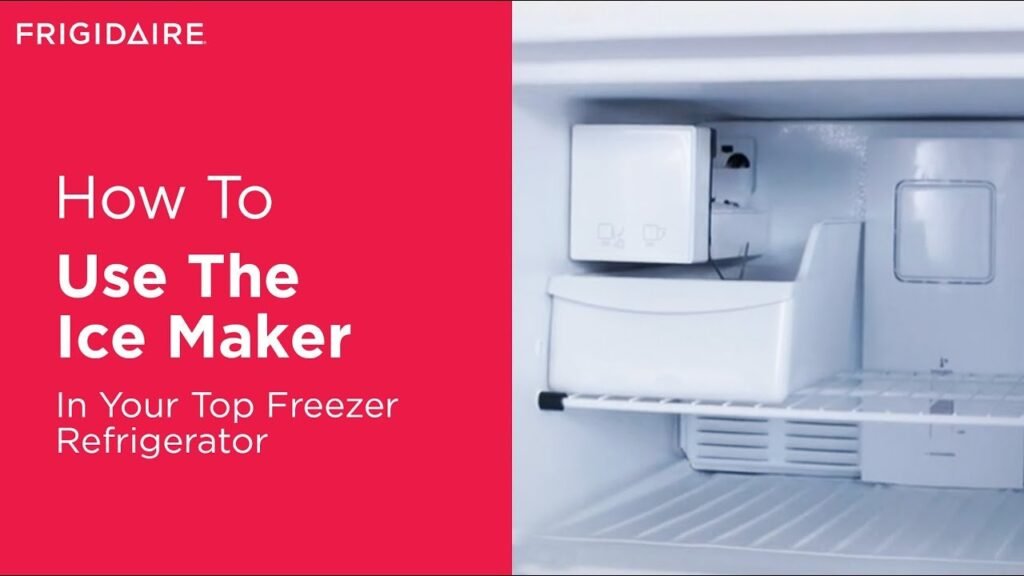A modern refrigerator freezer drawer filled with clear, fresh ice cubes.