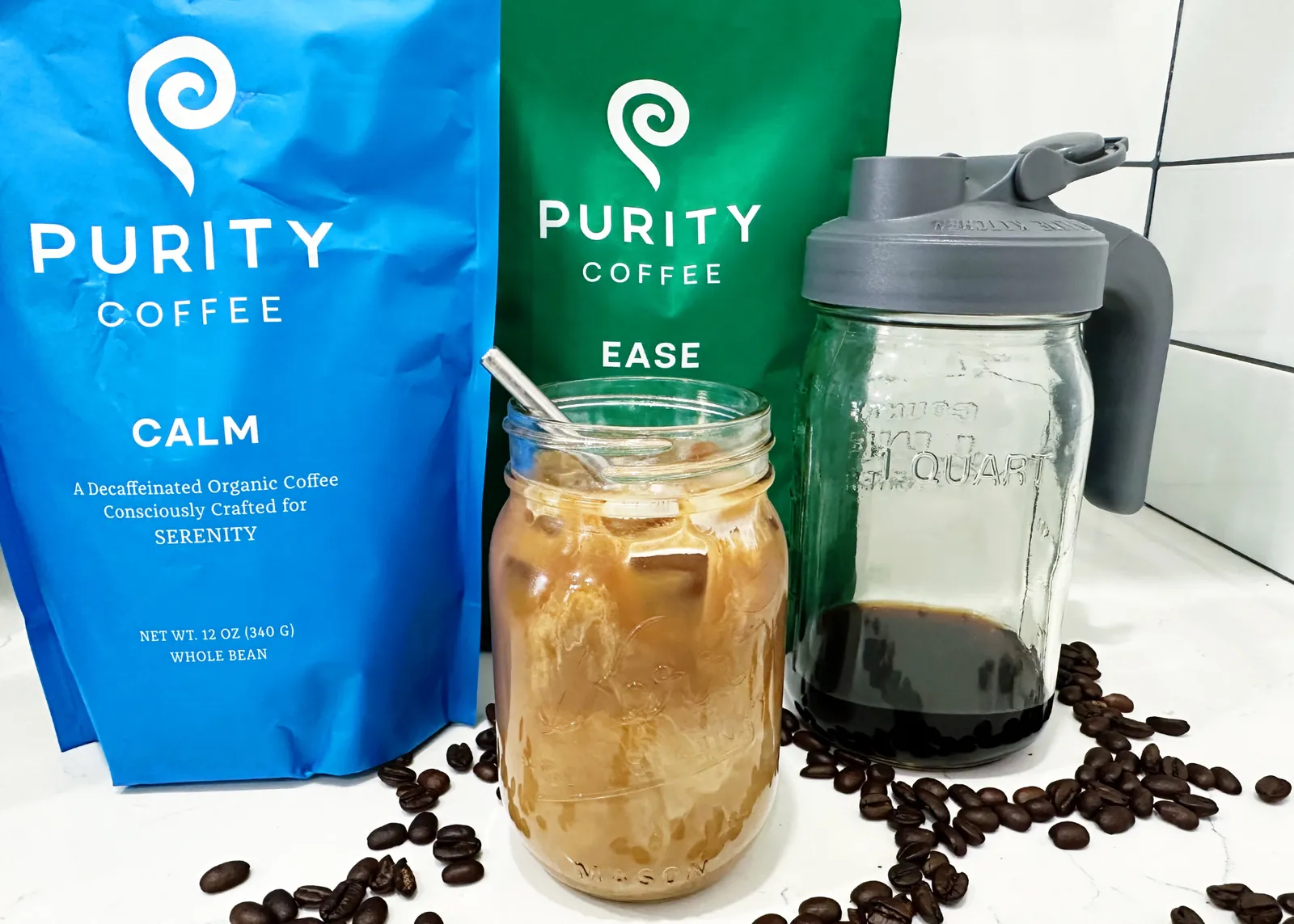 Using a French press to customize the strength of cold brew coffee.