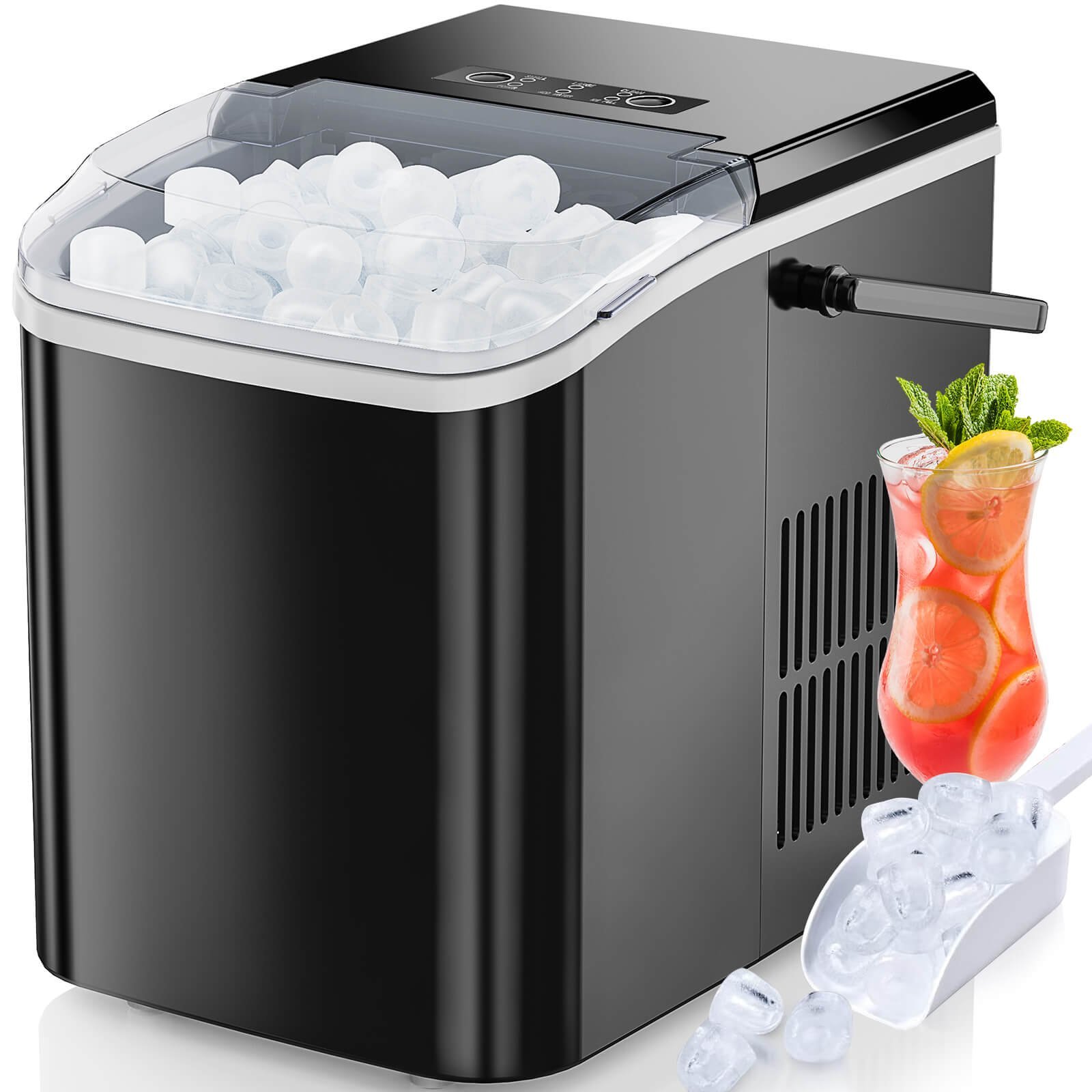 Cleaning the condenser coils of an ice maker to ensure efficient ice production.