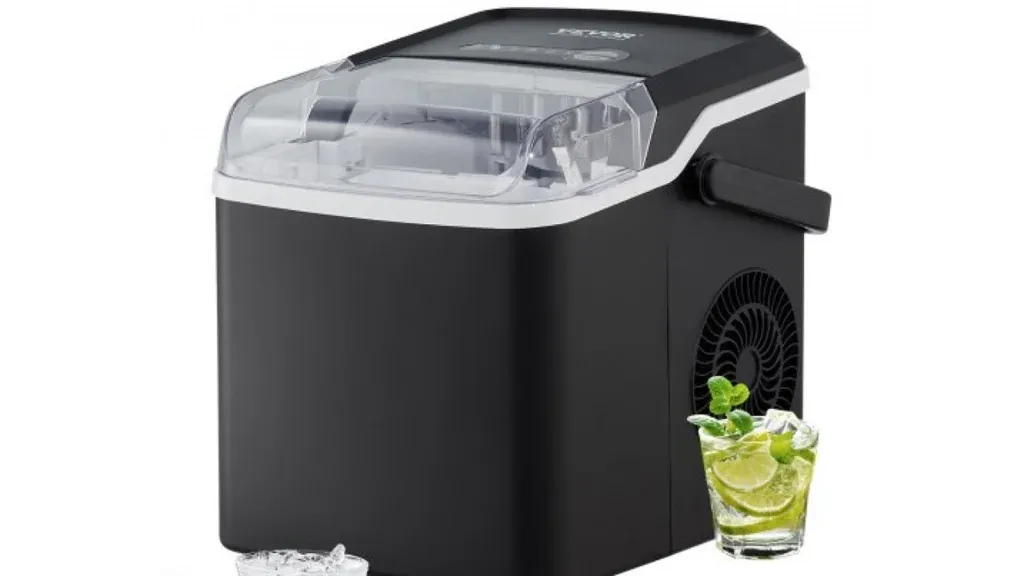 Cleaning an ice maker bin with a cloth and vinegar solution.