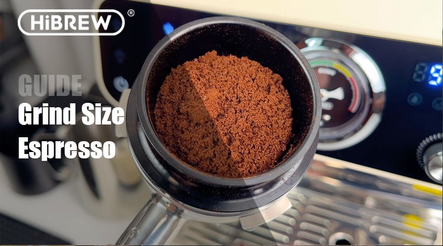 A close-up view of fresh ground coffee in a portafilter for making espresso.