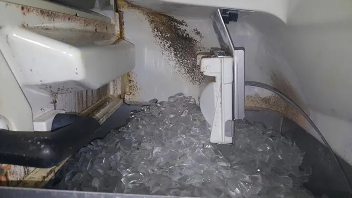 A durable industrial-grade ice machine used in professional hotel environments.