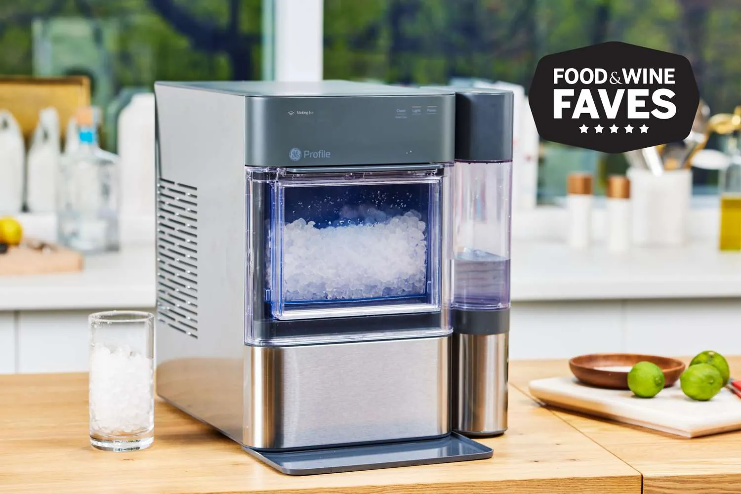 Leveling a countertop ice machine to troubleshoot noise and operational issues.